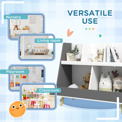 Kids Toy Storage Unit: 2-Tier, 5-Compartment Kids Storage Shelf with Anti-Tip Device