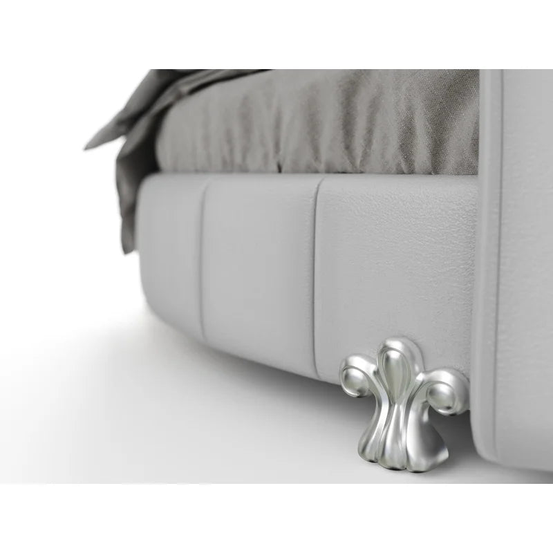 Queen Size Bed: Upholstered Round Shape Bed