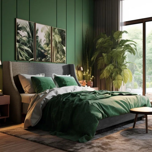 Queen Size Bed: Upholstered Wingback Queen Size Bed