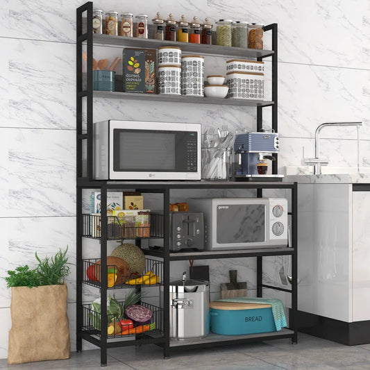 Kitchen Racks: 39.37'' Lockbourne Steel Standard Baker's Rack, Compatible with Microwaves
