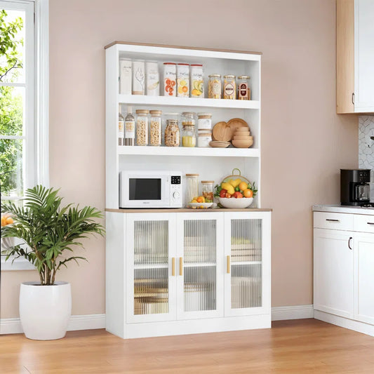 Kitchen Racks: Towerside 5-Tier Baker's Rack Featuring Adjustable Shelves, Spacious Desktop, and Cable Management System