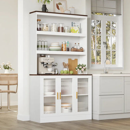 Kitchen Racks: Towerside 5-Tier Baker's Rack Featuring Adjustable Shelves, Spacious Desktop, and Cable Management System