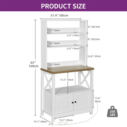 Kitchen Racks: Standard Baker's Rack Made of 31.4" Wood and Compatible with Microwaves