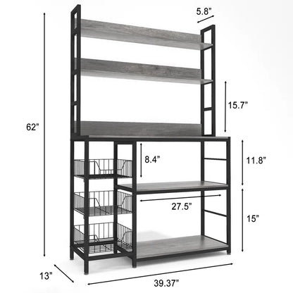 Kitchen Racks: 39.37'' Lockbourne Steel Standard Baker's Rack, Compatible with Microwaves
