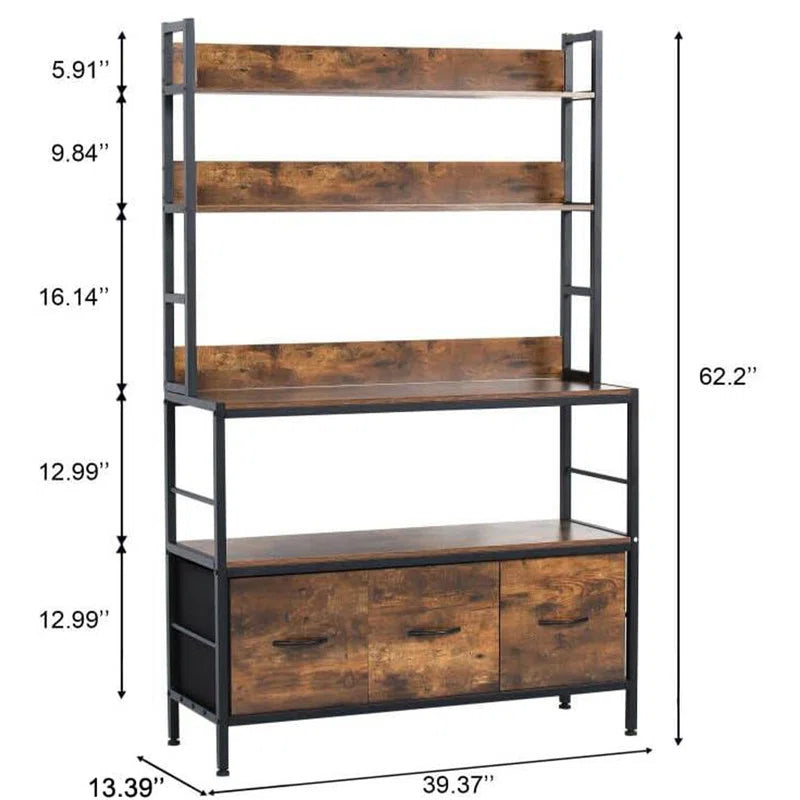 Kitchen Racks: Featuring Coffee Maker, Microwave, and Cabinets