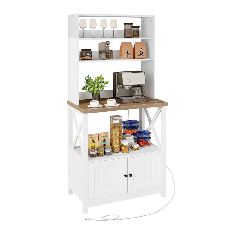 Kitchen Racks: Standard Baker's Rack Made of 31.4" Wood and Compatible with Microwaves
