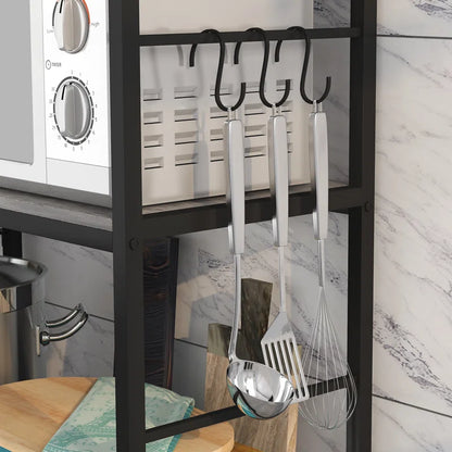 Kitchen Racks: 39.37'' Baker's Rack made of Steel with Microwave Compatibility