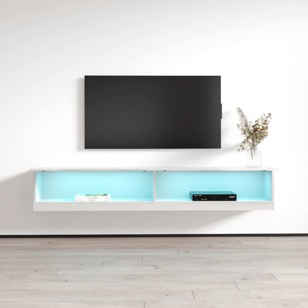 tv panel: 78" Compatible Floating Media Console with Sleek Wall-Mount Design