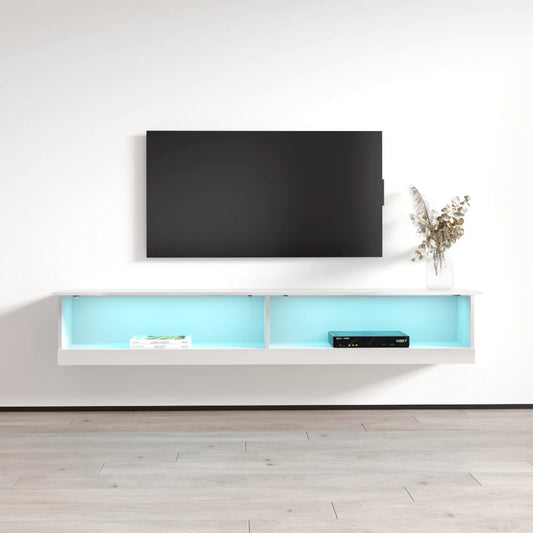 tv panel: 78" Compatible Floating Media Console with Sleek Wall-Mount Design
