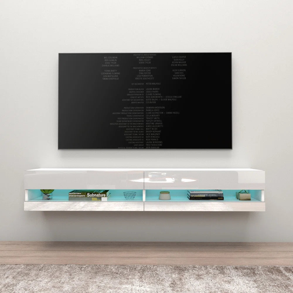 tv panel: 78" Compatible Floating Media Console with Sleek Wall-Mount Design