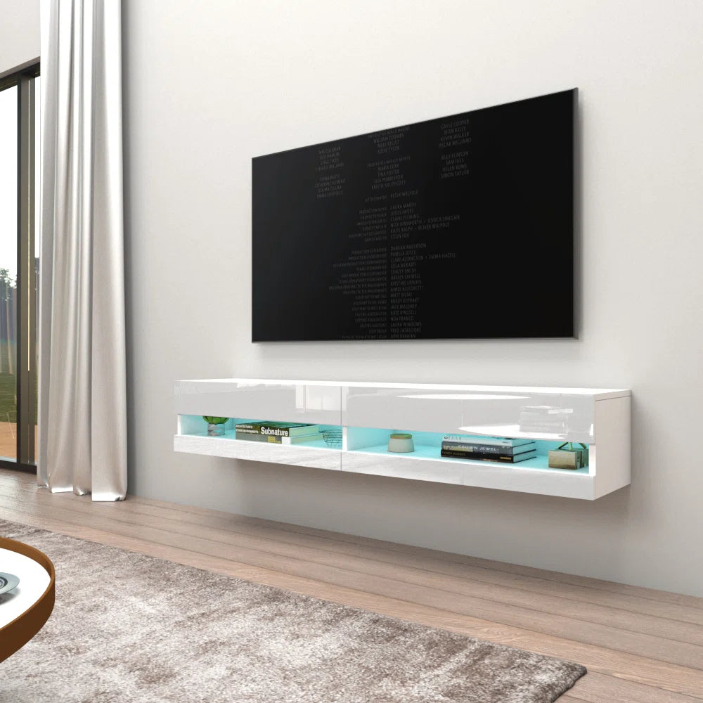 tv panel: 78" Compatible Floating Media Console with Sleek Wall-Mount Design
