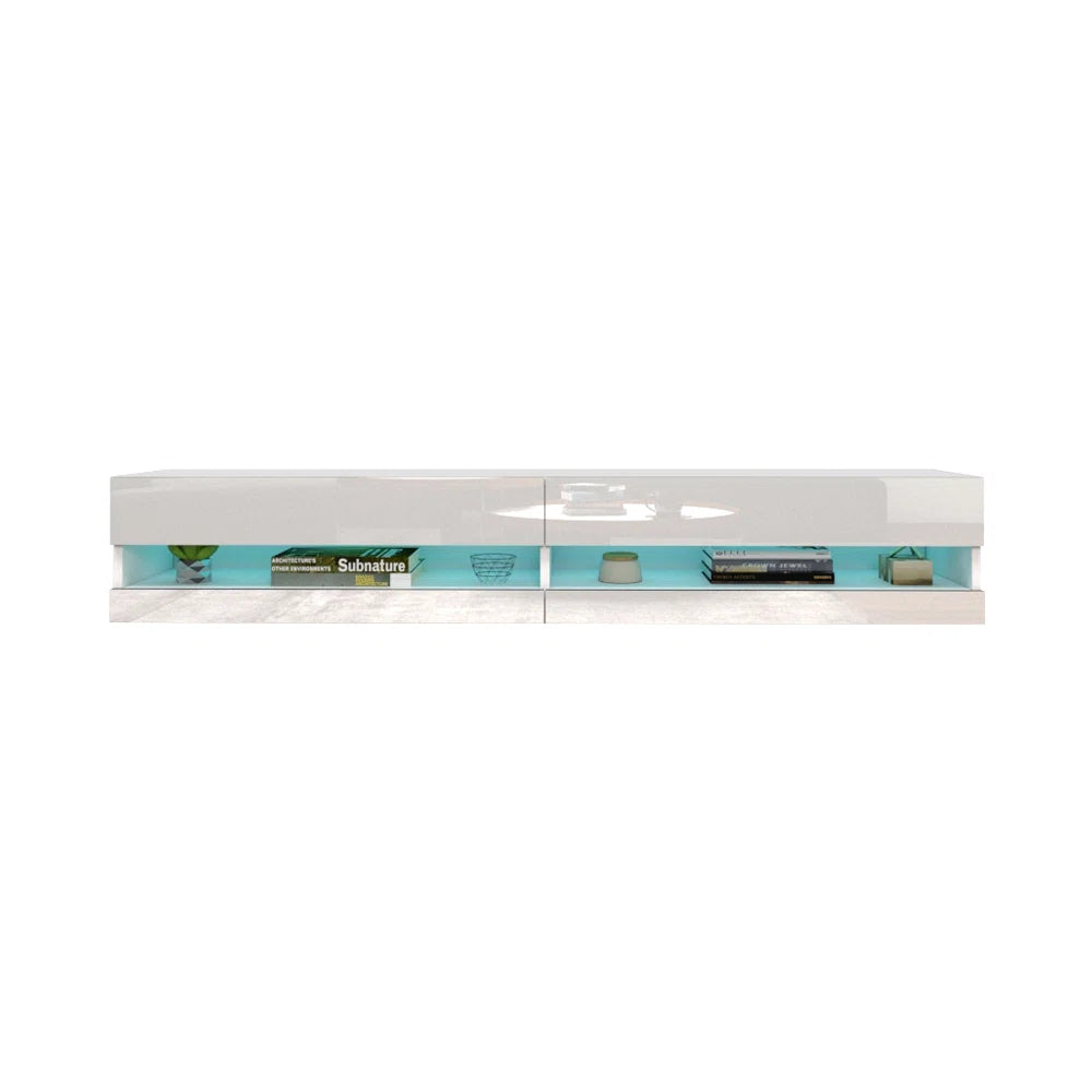 tv panel: 78" Compatible Floating Media Console with Sleek Wall-Mount Design