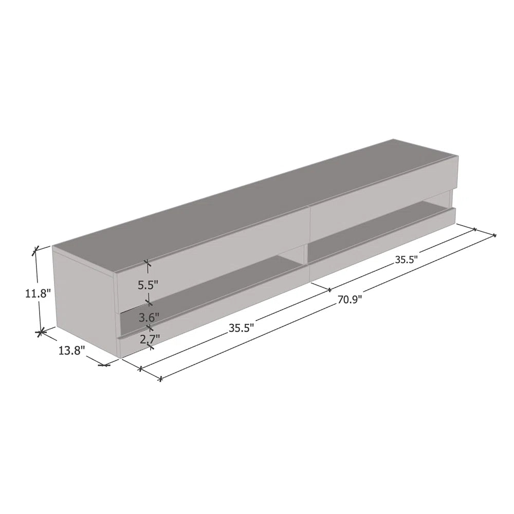 tv panel: 78" Compatible Floating Media Console with Sleek Wall-Mount Design