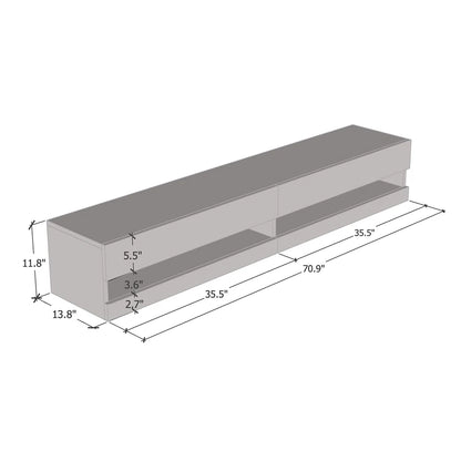 tv panel: 78" Compatible Floating Media Console with Sleek Wall-Mount Design
