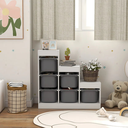Kids Toy Storage Unit – 3-Layer Organiser with 6 Removable Bins for Toddlers