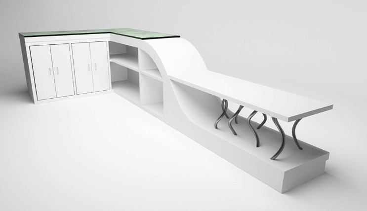 Reception Table: Artificial Grass Special Desk