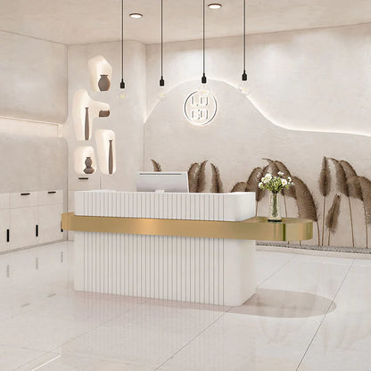 Reception Table: Gold Reception Desk
