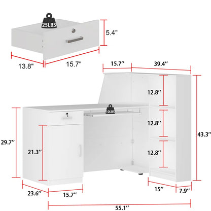 Reception Table: L-Shape Laminate Desk