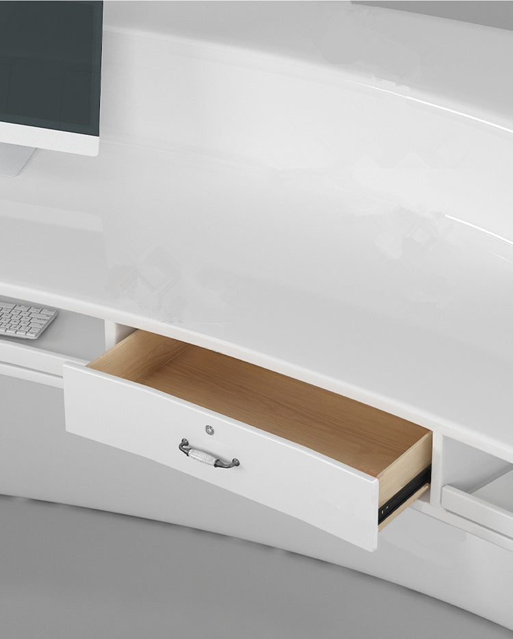 Reception Table: Modern Round White Desk