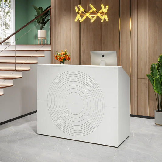 Reception Table: Rectangular Wood Office Desk