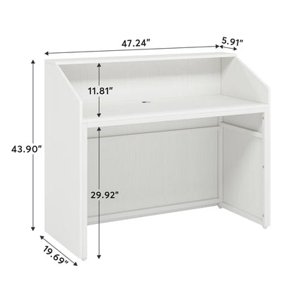 Reception Table: Rectangular Wood Office Desk
