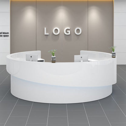 Reception Table: Round White Desk