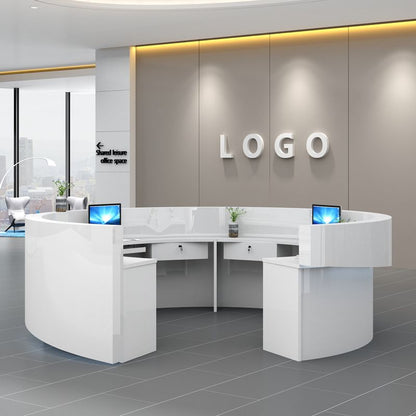 Reception Table: Round White Desk