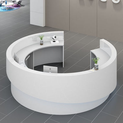 Reception Table: Round White Desk