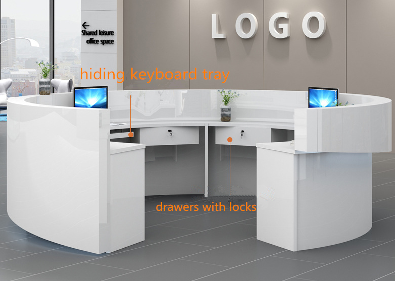 Reception Table: Round White Desk