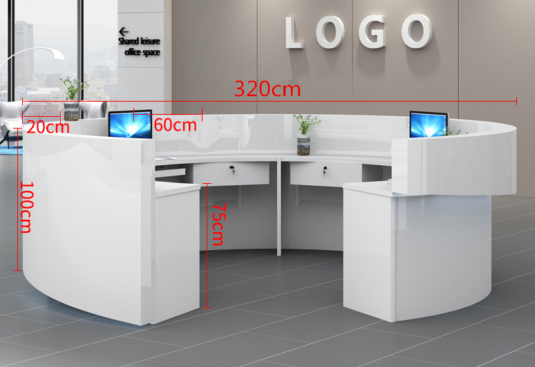 Reception Table: Round White Desk