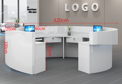 Reception Table: Round White Desk