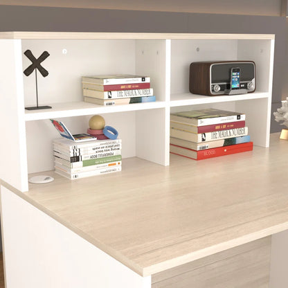 Reception Table: Wood Desk with Filing Cabinet