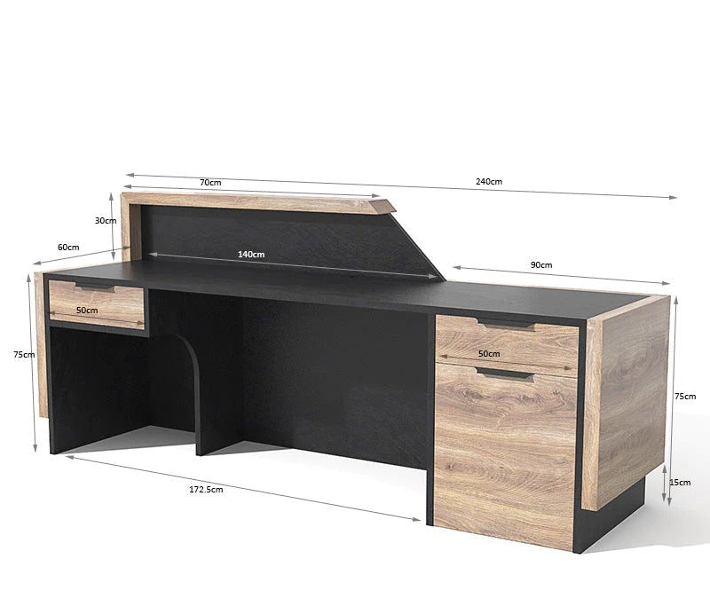 Reception Table: Wooden Desk Design