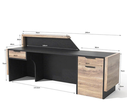 Reception Table: Wooden Desk Design
