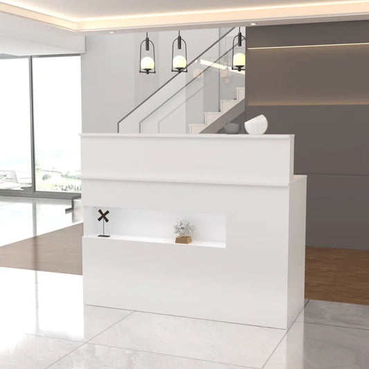 Reception Table: Wooden White Desk