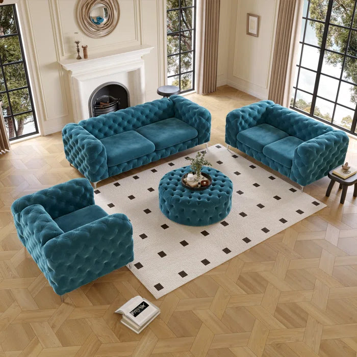 7 Seater Sofa Set:  Luxurious and Stylish Velvet Sofa Set