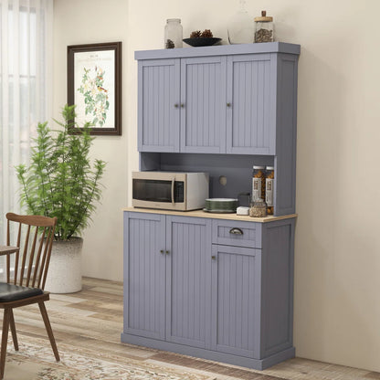 Microwave Stands: 70.75'' Freestanding Kitchen Pantry Cabinet