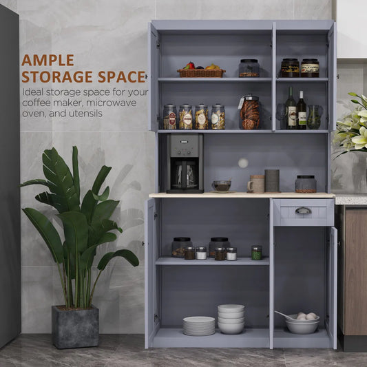 Microwave Stands: 70.75'' Freestanding Kitchen Pantry Cabinet