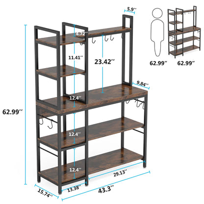 Kitchen Racks: 43.3'' Standard Baker's Rack Made of Steel and Compatible with Microwaves