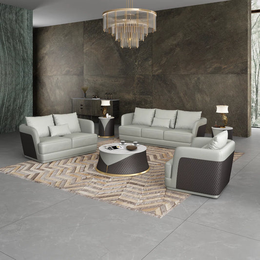 7 Seater Sofa Set: 3-Piece Living Room Collection with Sofa, Loveseat & Chair