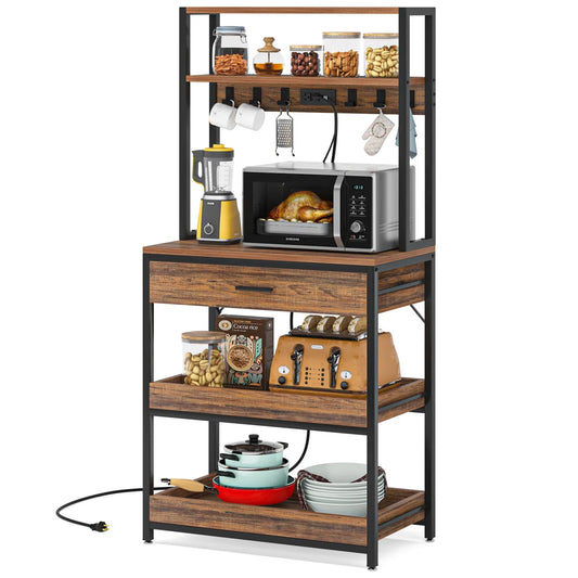 Kitchen Racks: 31.49" Standard Baker's Rack Made of Steel and Compatible with Microwaves