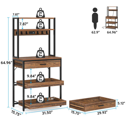 Kitchen Racks: 31.49" Standard Baker's Rack Made of Steel and Compatible with Microwaves