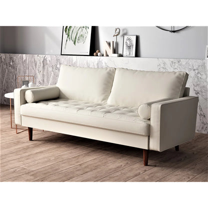 Luxury Sofa Sets: 2-Piece Faux Leather Sofa Set & Loveseat with 2 Toss Pillows