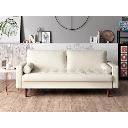 Luxury Sofa Sets: 2-Piece Faux Leather Sofa Set & Loveseat with 2 Toss Pillows
