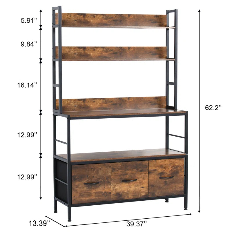 Microwave Stands: Modern 39.37'' Steel Microwave Rack with Storage Shelves