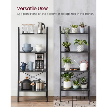 Bookshelf: Rustic Brown Etagere Bookcase