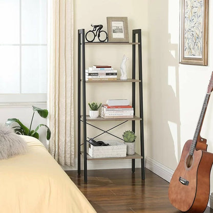 Bookshelf: Rustic Brown Etagere Bookcase