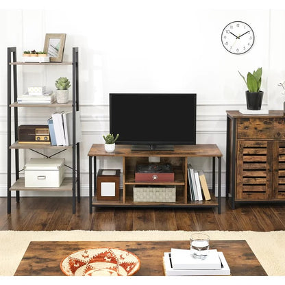 Bookshelf: Rustic Brown Etagere Bookcase