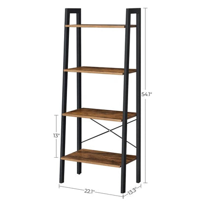 Bookshelf: Rustic Brown Etagere Bookcase