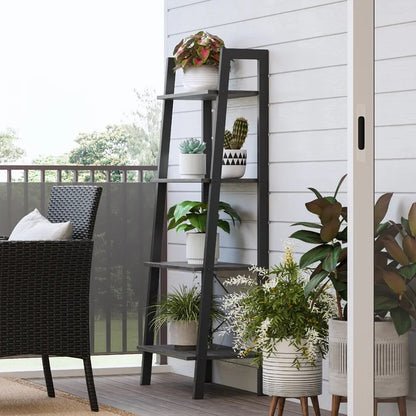 Bookshelf: Rustic Brown Etagere Bookcase